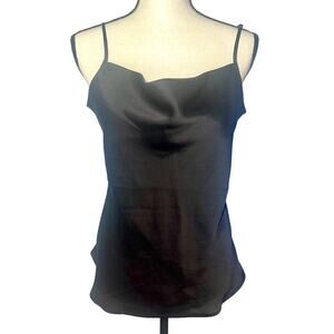 Express Black Satin Cowl Neck Camisole, Size L - Excellent Condition